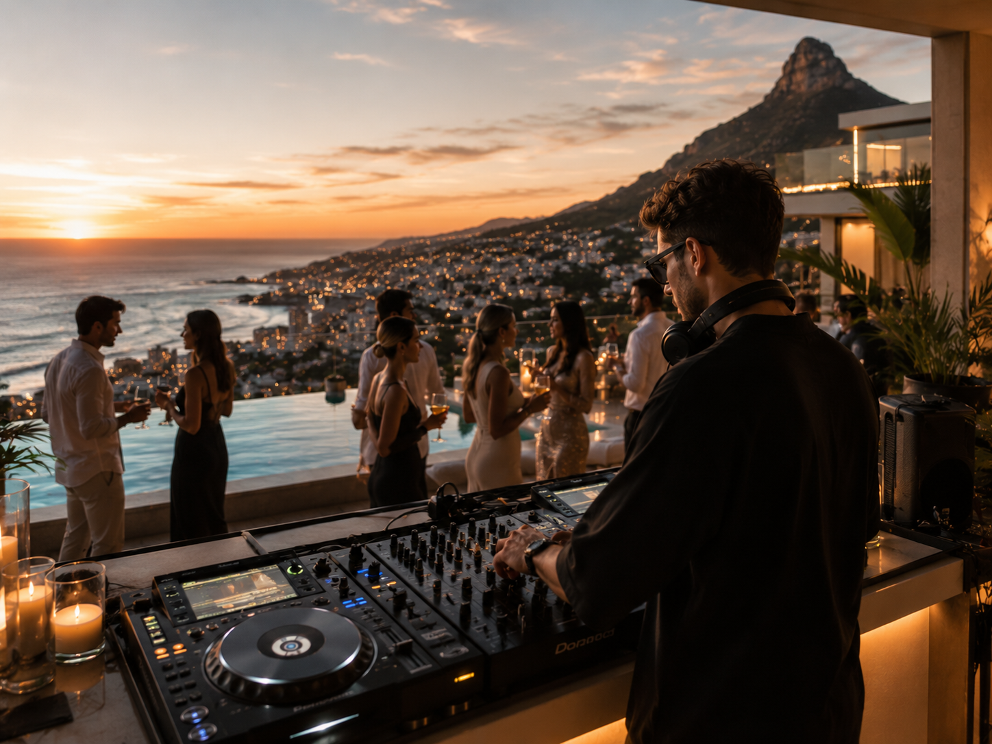 Private DJ set up at a villa