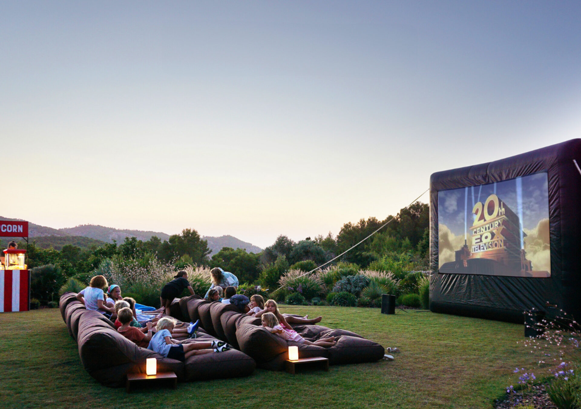 Outdoor cinema at a private villa